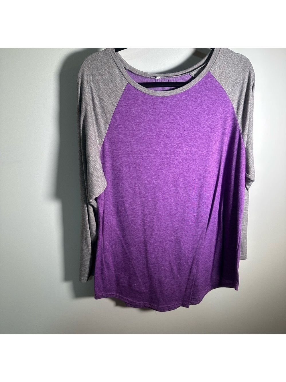 Purple Gray Long Sleeve Tee 2X